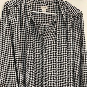 J. Crew Houndstooth Blouse